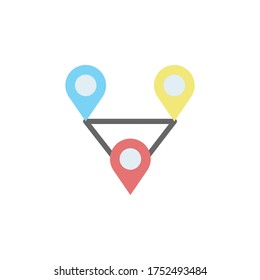 Route, map icon. Simple color vector elements of navigation icons for ui and ux, website or mobile application