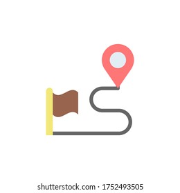 Route, map icon. Simple color vector elements of navigation icons for ui and ux, website or mobile application
