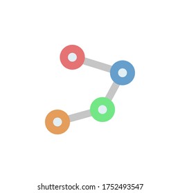 Route, map icon. Simple color vector elements of navigation icons for ui and ux, website or mobile application