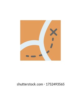 Route, map icon. Simple color vector elements of navigation icons for ui and ux, website or mobile application