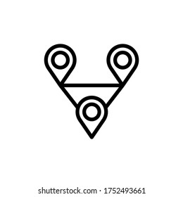 Route, map icon. Simple line, outline vector elements of navigation icons for ui and ux, website or mobile application