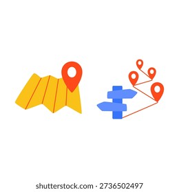 Ilustração de mapa de rotas ideal para navegação, planejamento de viagens e gráficos de localização