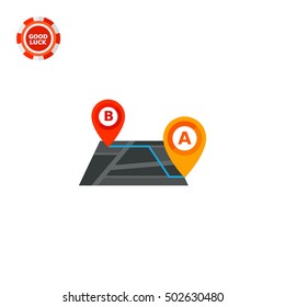 Route and Map Pointers Vector Icon