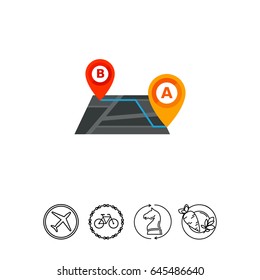Route and Map Pointers Vector Icon
