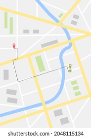  Routenplan. GPS-Navigations-, Reise- und Tourismuskonzept Straßen, Straßen und Straßen - Vektorgrafik eps10