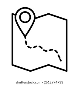 Route Marker Vector Line Icon Design