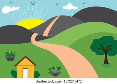 The route Nature background with green color