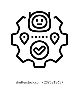 route optimization autonomous delivery line icon vector. route optimization autonomous delivery sign. isolated contour symbol black illustration