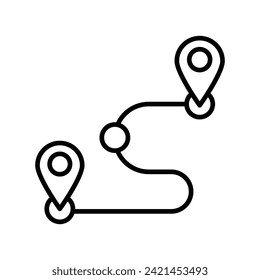 route optimization icon with white background vector stock illustration