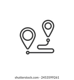 Route Optimization line icon. linear style sign for mobile concept and web design. Route planning and optimization outline vector icon. Symbol, logo illustration. Vector graphics