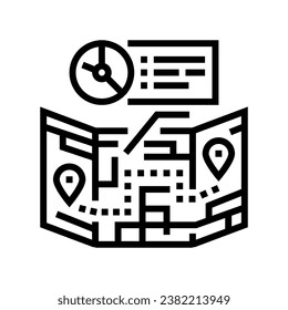 route optimization logistic manager line icon vector. route optimization logistic manager sign. isolated contour symbol black illustration
