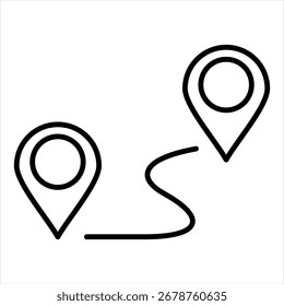 Vetor de Ilustração de Ícone de Contorno de Rota