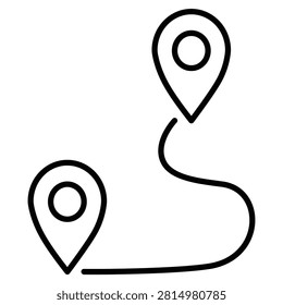 Route Outline Icon Illustration Vector