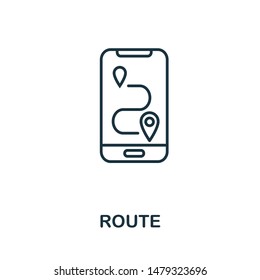 Route outline icon. Thin line concept element from tourism icons collection. Creative Route icon for mobile apps and web usage.