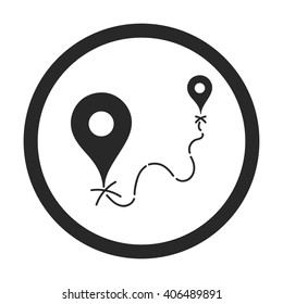 Route path sign simple icon on background