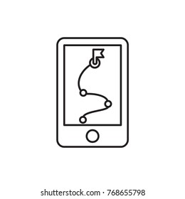 route and phone icon illustration isolated vector sign symbol
