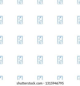 route and phone icon pattern seamless white background. Editable line route and phone icon 