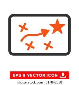 Route Plan EPS vector pictogram. Illustration style is flat iconic bicolor orange and gray symbol on white background.