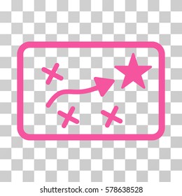 Route Plan icon. Vector illustration style is flat iconic symbol, pink color, transparent background. Designed for web and software interfaces.