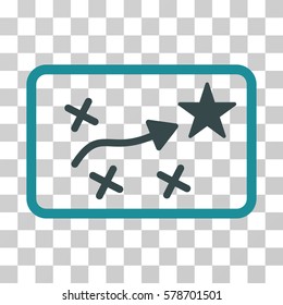 Route Plan icon. Vector illustration style is flat iconic bicolor symbol, soft blue colors, transparent background. Designed for web and software interfaces.