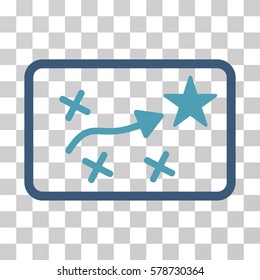 Route Plan icon. Vector illustration style is flat iconic bicolor symbol, cyan and blue colors, transparent background. Designed for web and software interfaces.