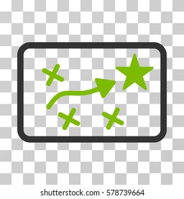 Route Plan icon. Vector illustration style is flat iconic bicolor symbol, eco green and gray colors, transparent background. Designed for web and software interfaces.