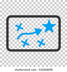Route Plan square icon. Vector pictograph style is a flat bicolor symbol, blue and gray colors, chess transparent background.