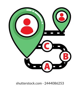 Route planner icon vector illustration