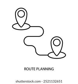 Symbol für die Linie der Routenplanung. Einfache Elementgrafik. Routenplanung Konzept Skizze Symbolentwurf.