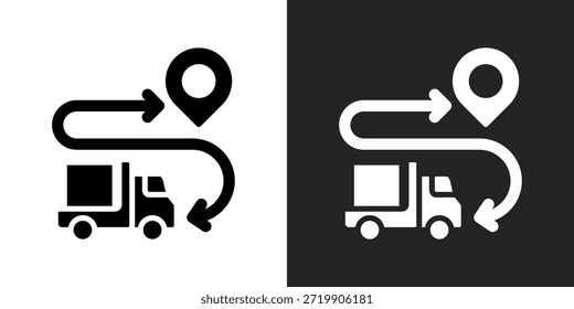 Icono De Planificación De Ruta En Estilo Glifo Blanco Y Negro