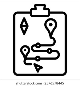 Route Planning Icon Element For Design