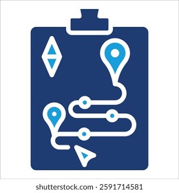 Route Planning Icon Element For Design