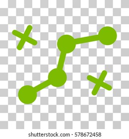 Route Points icon. Vector illustration style is flat iconic symbol, eco green color, transparent background. Designed for web and software interfaces.