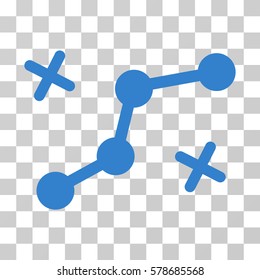 Route Points icon. Vector illustration style is flat iconic symbol, cobalt color, transparent background. Designed for web and software interfaces.
