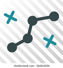 Route Points vector pictograph. Illustration style is flat iconic bicolor soft blue symbol on a hatch transparent background.