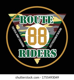 route riders 88 typography, vector illustration for print