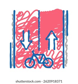 route for riding bicycle doodle icon sketch vector. route for riding bicycle sign. isolated symbol illustration