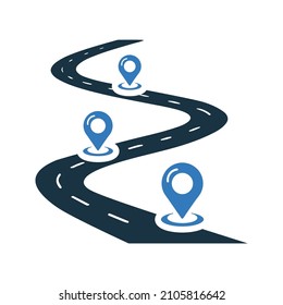 Route, road, location icon. Simple editable vector design isolated on a white background.