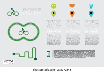 Route and Road Map Infographics Elements Set