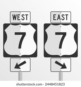 Route Signs - Brazil - Vector illustration of white US route signs