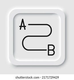 Route simple icon vector. Flat design. Neumorphism design.ai