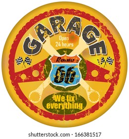 route sixty six garage sign,retro style