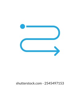 Esquema del logotipo del Vector del icono del punto de inicio y fin de la ruta