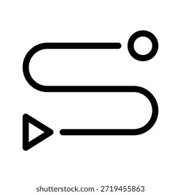 Icono de línea delgada de ruta. El ícono se puede utilizar para Sitios web, impresión, Plantillas, Plantillas de presentación, ilustraciones, etc.