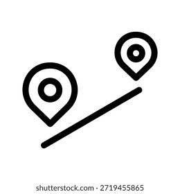 Icono de línea delgada de ruta. El ícono se puede utilizar para Sitios web, impresión, Plantillas, Plantillas de presentación, ilustraciones, etc.