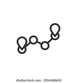 Icono de línea delgada de ruta. Símbolo con estilo de contorno de moda. Diseño premium para web y aplicaciones. Perfecto para la interfaz de usuario. 