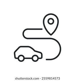 Route thin line icons. Perfect pixel on transparent background