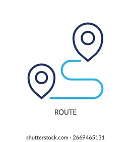 Iconos de vector de línea delgada de ruta.