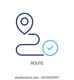 Route thin line vector icons.