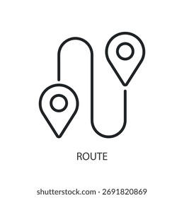 Iconos de vector de línea delgada de ruta.